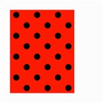 Polka Dots - Black on Ferrari Red Small Garden Flag (Two Sides)