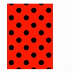 Polka Dots - Black on Ferrari Red Large Garden Flag (Two Sides)