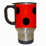 Polka Dots - Black on Ferrari Red Travel Mug (Black)