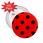 Polka Dots - Black on Ferrari Red 2.25  Button (100 pack)