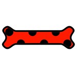 Polka Dots - Black on Ferrari Red Magnet (Dog Bone)