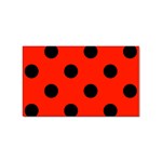 Polka Dots - Black on Ferrari Red Sticker Rectangular (100 pack)