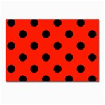 Polka Dots - Black on Ferrari Red Postcard 4 x 6  (Pkg of 10)
