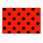 Polka Dots - Black on Ferrari Red Postcard 5  x 7 