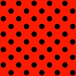 Polka Dots - Black on Ferrari Red ScrapBook Page 8  x 8 