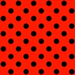 Polka Dots - Black on Ferrari Red ScrapBook Page 12  x 12 