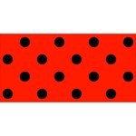 Polka Dots - Black on Ferrari Red YOU ARE INVITED 3D Greeting Card (8x4)