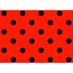 Polka Dots - Black on Ferrari Red Birthday Cake 3D Greeting Card (7x5)