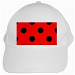 Polka Dots - Black on Ferrari Red Black Cap