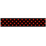 Polka Dots - Ferrari Red on Black Flano Scarf (Large)