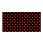 Polka Dots - Ferrari Red on Black Satin Wrap