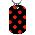 Polka Dots - Ferrari Red on Black Dog Tag (Two Sides)