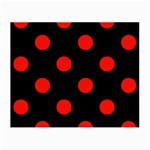 Polka Dots - Ferrari Red on Black Small Glasses Cloth