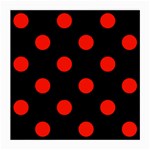 Polka Dots - Ferrari Red on Black Medium Glasses Cloth