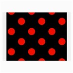 Polka Dots - Ferrari Red on Black Large Glasses Cloth