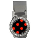Polka Dots - Ferrari Red on Black Money Clip (CZ)