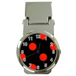 Polka Dots - Ferrari Red on Black Money Clip Watch