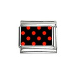 Polka Dots - Ferrari Red on Black Italian Charm (9mm)