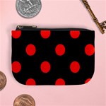 Polka Dots - Ferrari Red on Black Mini Coin Purse
