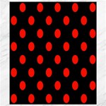 Polka Dots - Ferrari Red on Black Canvas 8  x 10 