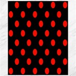 Polka Dots - Ferrari Red on Black Canvas 11  x 14 