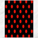 Polka Dots - Ferrari Red on Black Canvas 12  x 16 
