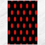 Polka Dots - Ferrari Red on Black Canvas 12  x 18 