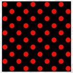 Polka Dots - Ferrari Red on Black Canvas 20  x 20 