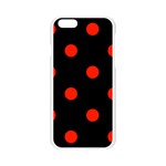 Polka Dots - Ferrari Red on Black Apple iPhone 6/6S Silicone Case (Transparent)