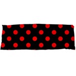Polka Dots - Ferrari Red on Black Body Pillow Case (Dakimakura) (One Side)