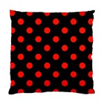 Polka Dots - Ferrari Red on Black Standard Cushion Case (One Side)