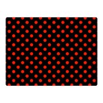 Polka Dots - Ferrari Red on Black Double Sided Flano Blanket (Mini)