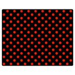 Polka Dots - Ferrari Red on Black Double Sided Flano Blanket (Medium)