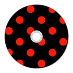 Polka Dots - Ferrari Red on Black CD Wall Clock