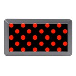 Polka Dots - Ferrari Red on Black Memory Card Reader (Mini)