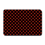 Polka Dots - Ferrari Red on Black Small Doormat