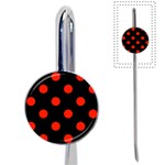 Polka Dots - Ferrari Red on Black Book Mark