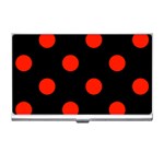Polka Dots - Ferrari Red on Black Business Card Holder