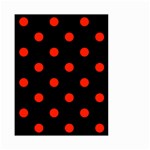 Polka Dots - Ferrari Red on Black Small Garden Flag (Two Sides)
