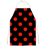 Polka Dots - Ferrari Red on Black Full Print Apron