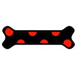 Polka Dots - Ferrari Red on Black Magnet (Dog Bone)