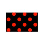 Polka Dots - Ferrari Red on Black Sticker Rectangular (10 pack)