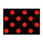 Polka Dots - Ferrari Red on Black Sticker A4 (10 pack)