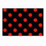 Polka Dots - Ferrari Red on Black Postcard 4 x 6  (Pkg of 10)