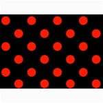 Polka Dots - Ferrari Red on Black 5  x 7  Photo Cards
