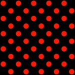 Polka Dots - Ferrari Red on Black ScrapBook Page 8  x 8 