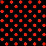 Polka Dots - Ferrari Red on Black ScrapBook Page 12  x 12 