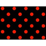 Polka Dots - Ferrari Red on Black Birthday Cake 3D Greeting Card (7x5)