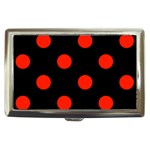 Polka Dots - Ferrari Red on Black Cigarette Money Case