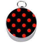 Polka Dots - Ferrari Red on Black Silver Compass